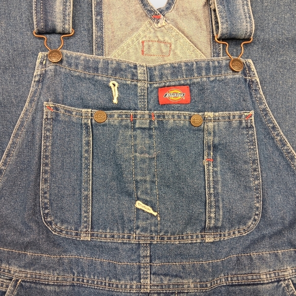 90s Dickies Blue Denim Overalls - 36x30 - Picture 2 of 5